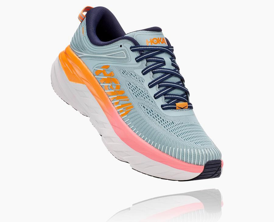 Zapatillas Running Hoka One One Mujer - Bondi 7 - Azules - FXD718920